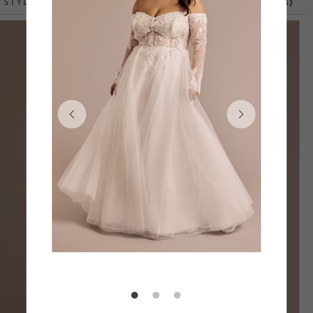 David's Bridal Ivory Off-Shoulder Lace Gown - Picture 3 of 4